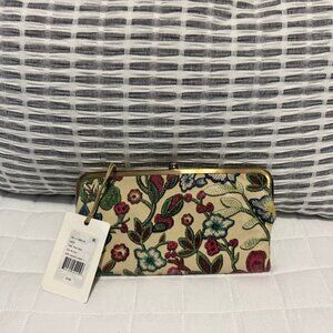 HOBO Floral Stitch Lauren Wallet NWT